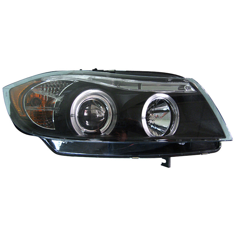 Ajovalot, sopii BMW 3-Series E90/E91 Sedan/Touring 2005-2008 - musta - sis. Halos