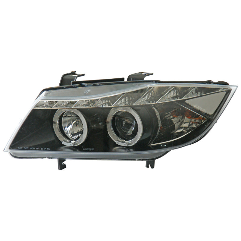 Ajovalot, DRL-tyyliset sopii BMW 3-Series E90/E91 2005-2008 - musta - sisältää vilkut ja rengasvalot