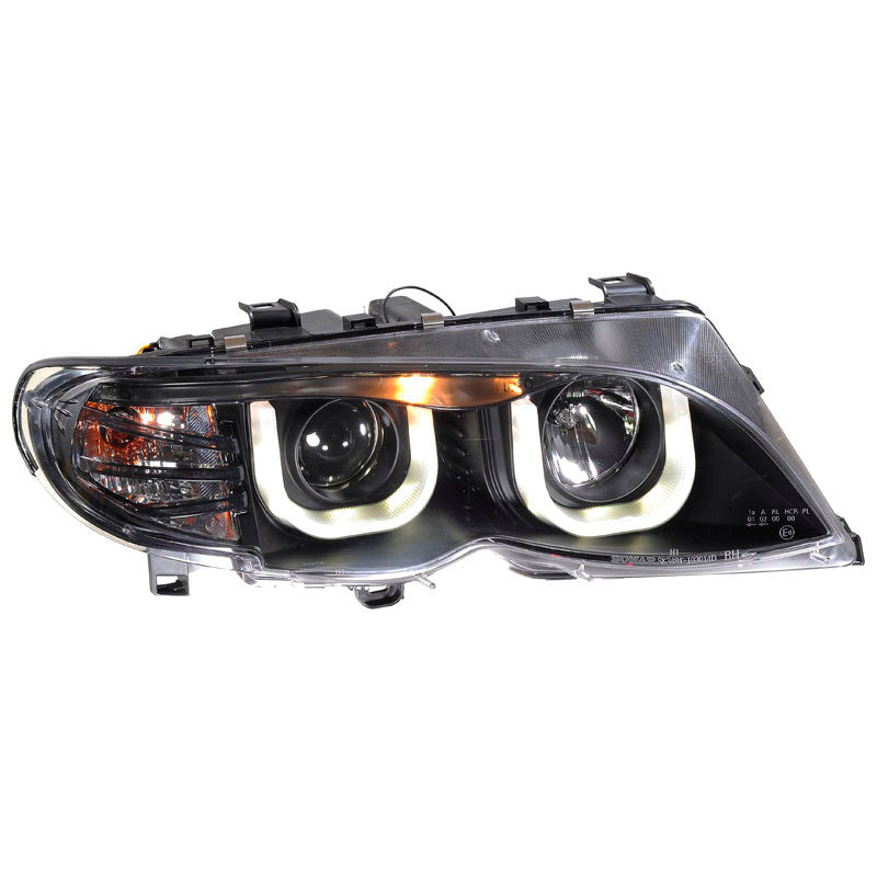 Ajovalot, DRL-Look sopii BMW 3-Series E46 Sedan/Touring 2002-2005 - musta - sis. säätömoottori
