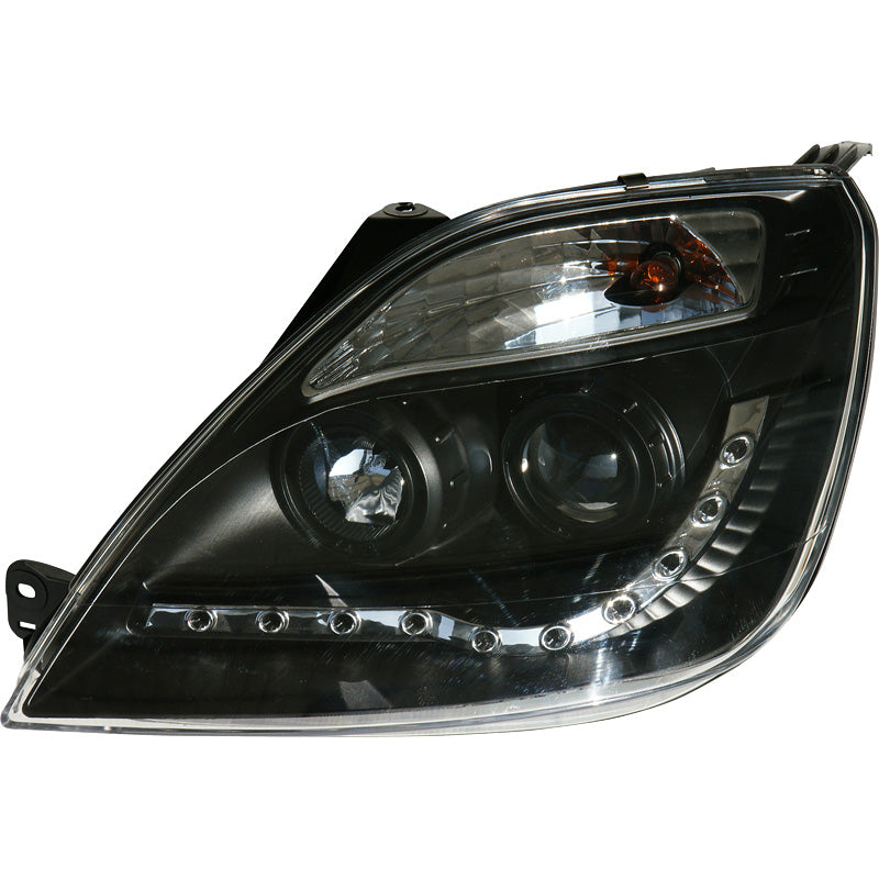 Ajovalot, DRL-look sopii Ford Fiesta VI 2002-2008 - musta - sis. säätömoottori