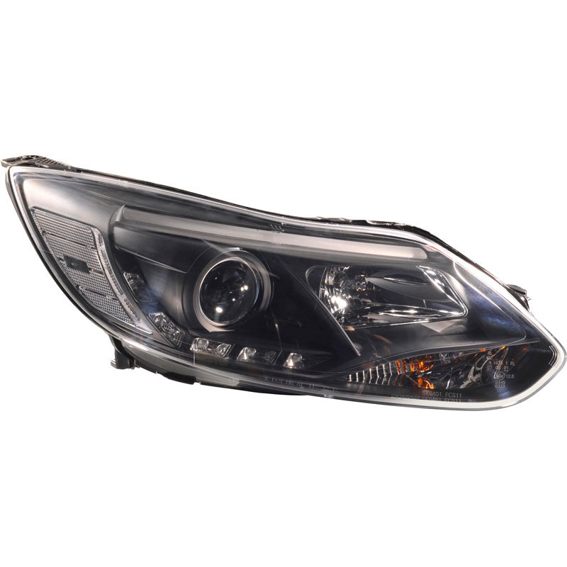 Ajovalot, DRL-look sopivat Ford Focus III 2011- - musta - sis. säätömoottori
