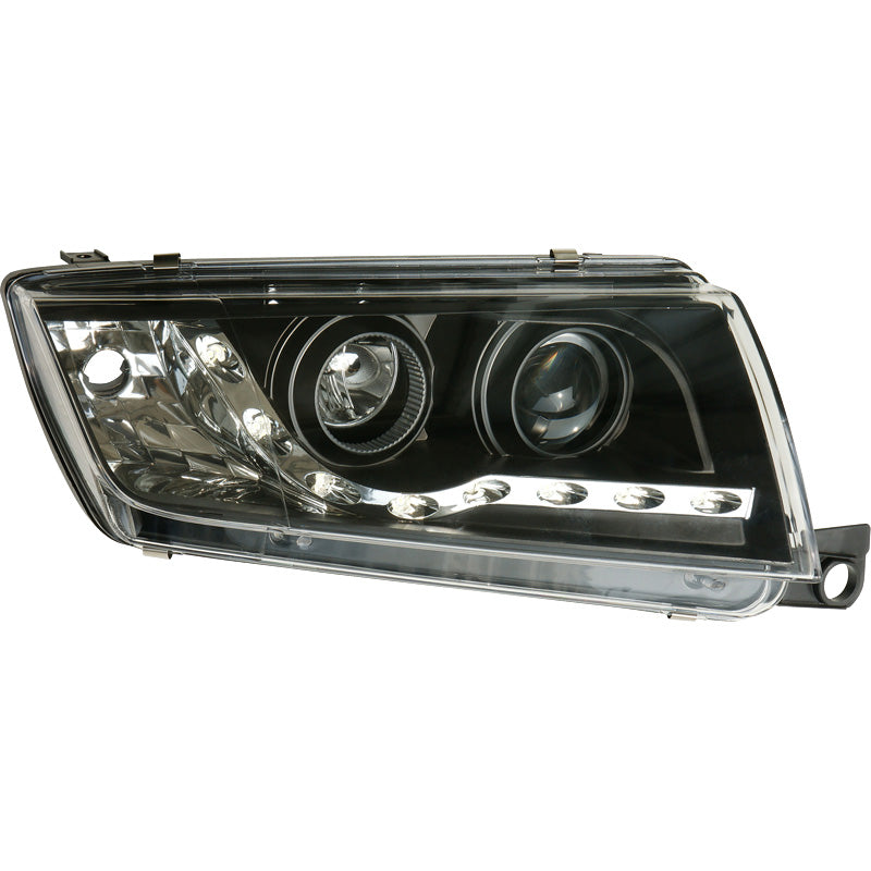 Framlampor, DRL-Look passar Skoda Fabia 2000-2004 - svarta