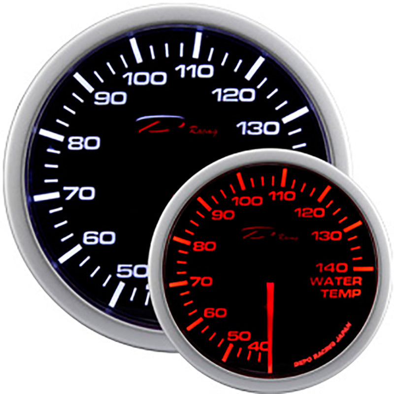 Depo Racing, WA-Series veden lämpötilamittari - 40-140°C - 52mm - savunvärinen linssi - sisältää mukitelineen
