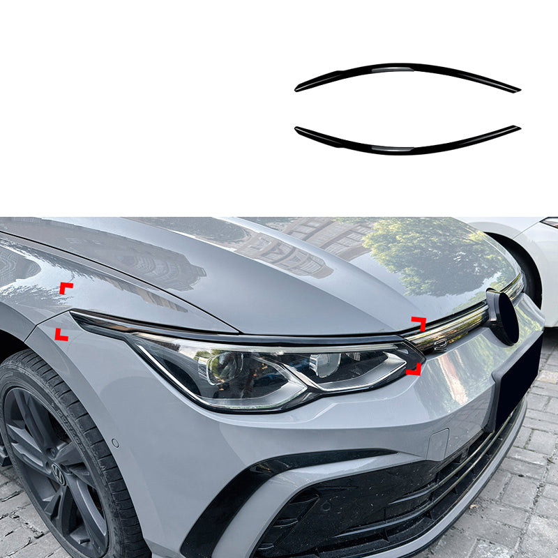AutoStyle, Øjenskygge, Glossy Black ABS, passer til Volkswagen Golf VIII (CD1) HB/Variant (2020-2024) & FL (2024-)