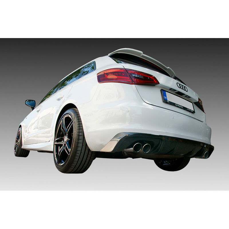 Motordrome, Bakre stötfångare (Diffuser), passar Audi A3 8V Sportback 2012-2016 (Vänster+Höger avgassystem) (ABS)