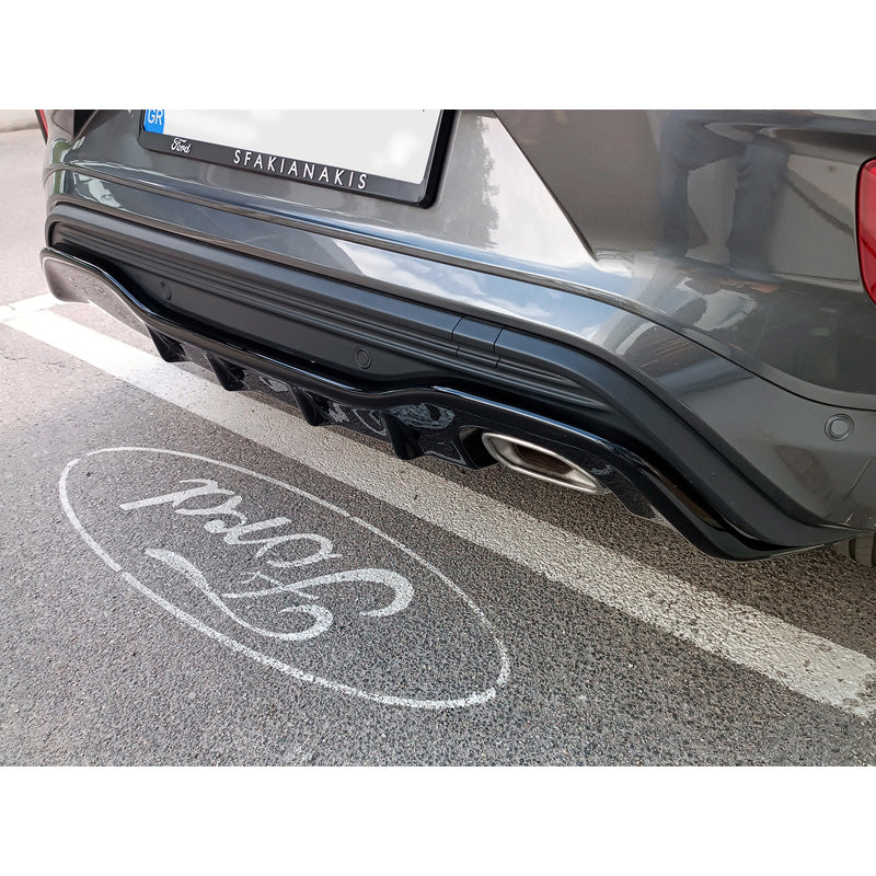 Motordrome, takapuskurin helma (diffuusori), ABS kiiltävän musta, sopii Ford Puma ST-Line 2019-, aerodynaaminen muotoilu