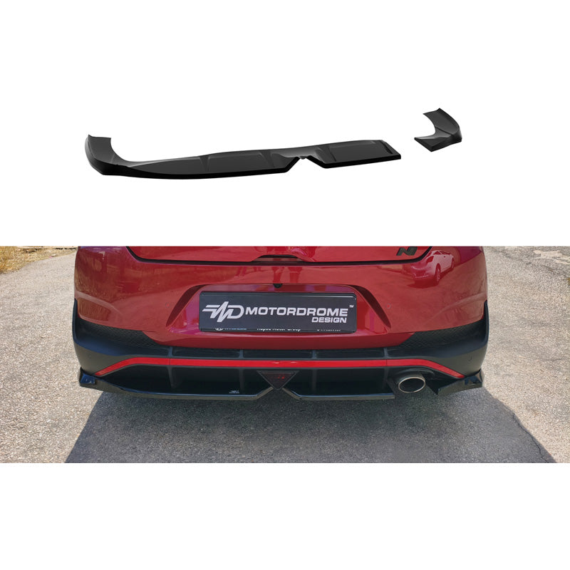 Motordrome, undre läpp, bak, ABS, blanksvart, passar till Hyundai i30 III Fastback N/N-Line Facelift (2020-)
