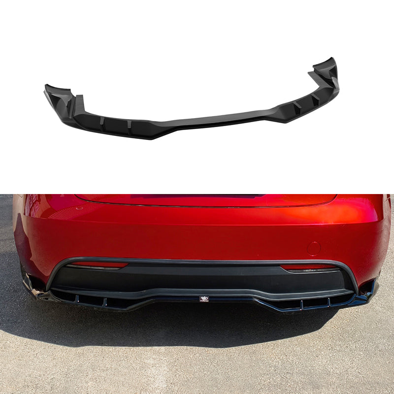 Motordrome, Bakre läpp, Blank svart, passar till Tesla Model 3 Highland (Facelift) (2024-)