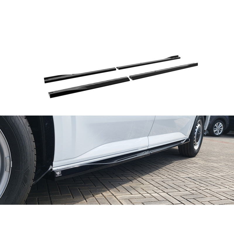 Motordrome, Sidokjolar, blank svart, passar till Ford Transit Custom SWB (V710) (2023-) / Volkswagen Transporter T7 SWB (2024-)