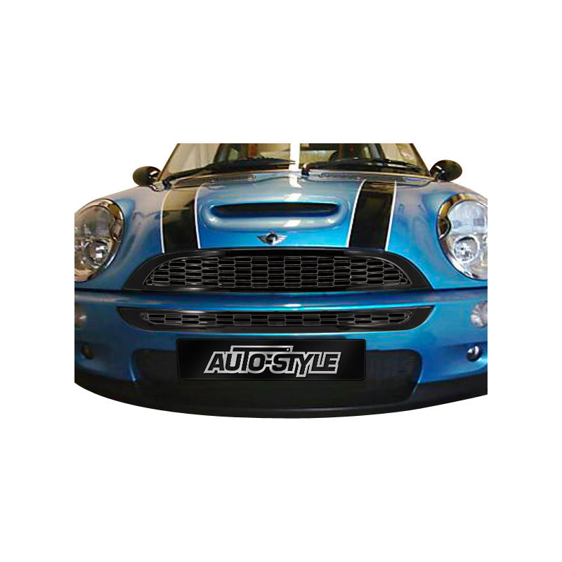 AutoStyle, kiiltävän musta sporttinen säleikkö sopii BMW New Mini R50/R52/R53 2001-2006 (Ylä + Ala)