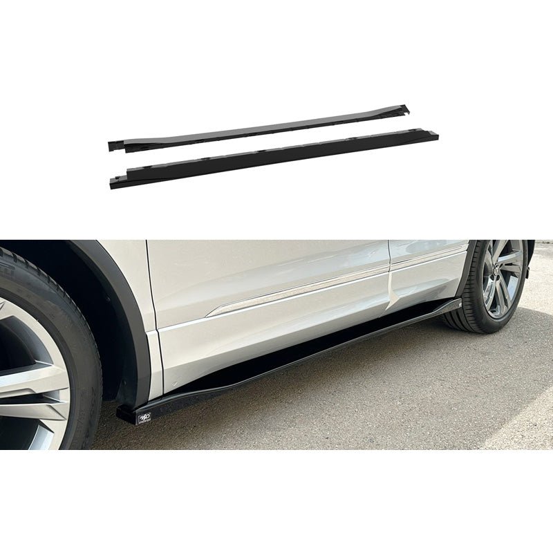 Motordrome, Sidokjolar, blank svart ABS, passar till Volkswagen Tiguan II (AD1) R/R-Line Facelift (2020-2024)