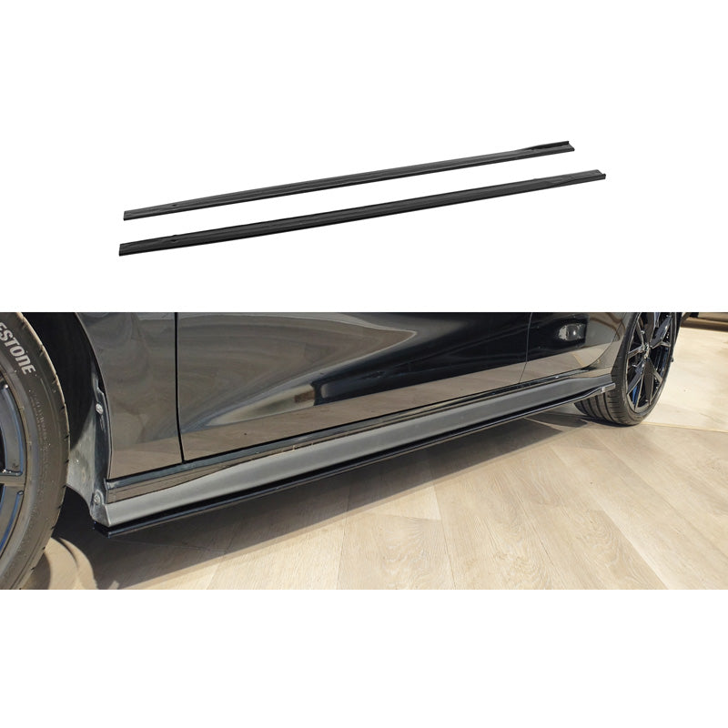 Motordrome, sivuhelmat, kiiltävän musta, sopii Volkswagen Golf VIII (CD1) GTI/ GTI Clubsport/ R-Line (2020-)