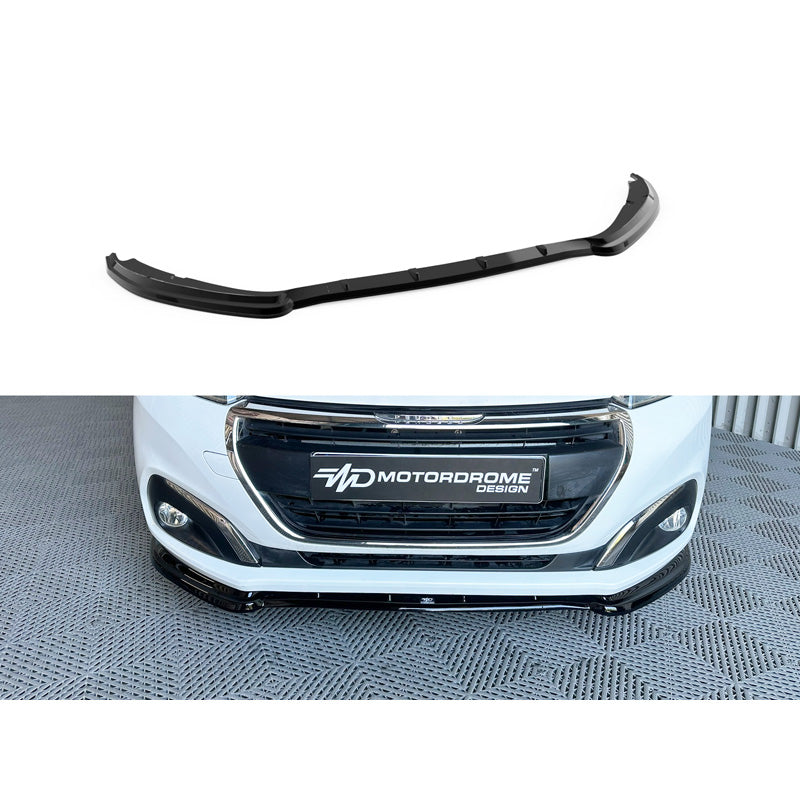 Motordrome, etuspoileri, aerodynaaminen muotoilu, sopii Peugeot 208 I Facelift (2015-2019), ABS-muovia, musta