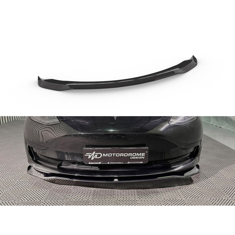 Motordrome, frontspoiler, ABS, blank svart, passar till Tesla Model 3 (2017-2023)