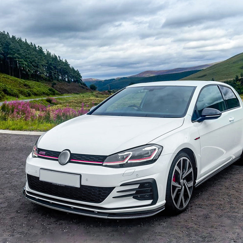 AutoStyle, Främre spoilerläpp, Glossy Black ABS, Passar till Volkswagen Golf VII (7.5) GTi/GTD/R/R-Line 2017-2019
