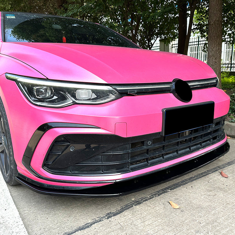 AutoStyle, Etuspoilerin huuli, sopii Volkswagen Golf VIII GTi/GTD/R/R-Line (2020-), kiiltävä musta ABS