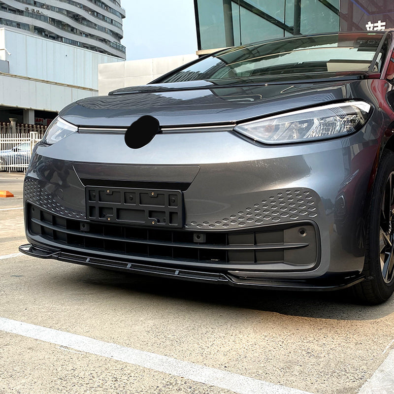 AutoStyle, Etuspoilerin huuli, kiiltävä musta ABS, sopii Volkswagen ID.3 (2020-), 3-osainen muotoilu