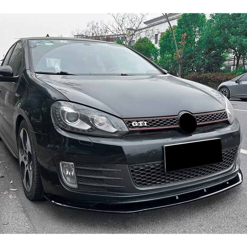 AutoStyle, Etuspoilerin huuli, kiiltävä musta ABS, sopii Volkswagen Golf VI GTi 2008-2012, 3 osaa