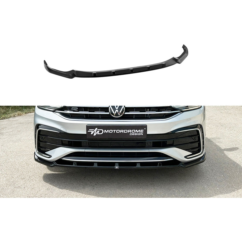 Motordrome, Frontspoiler, blank svart, passar till Volkswagen Tiguan II (AD1) R / R-Line Facelift (2020-2024)