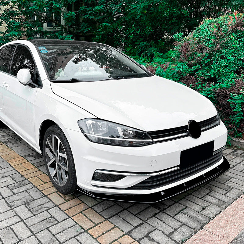 AutoStyle, etuspoileri, kiiltävä musta ABS, 3-osainen, sopii Volkswagen Golf VII (7.5) (2017-2019) excl. GTi/GTD/R/R-Line