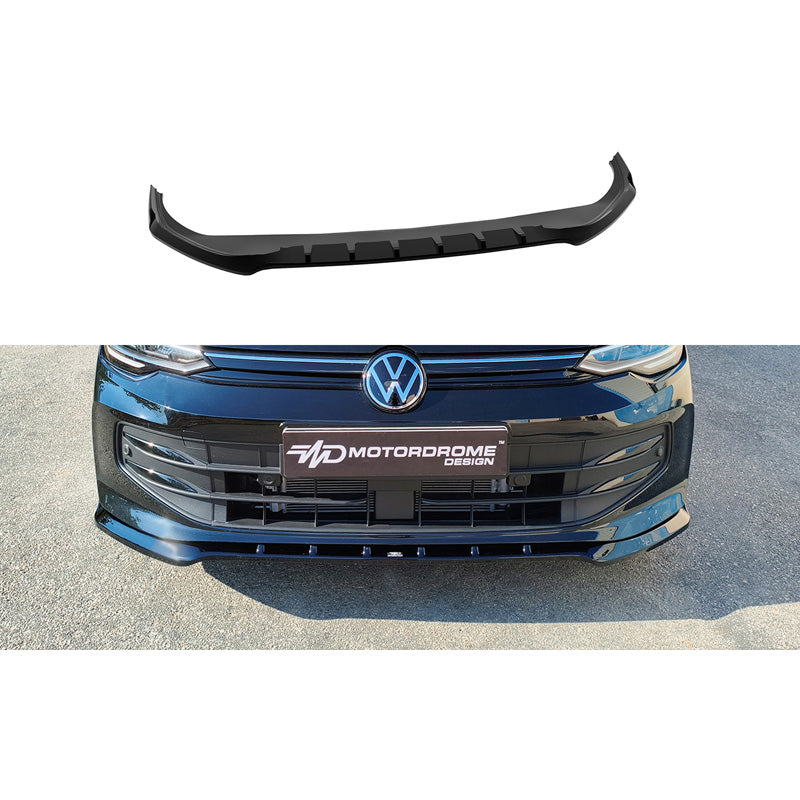 Motordrome, Frontspoiler, blank svart, passar till Volkswagen Golf 8 Facelift (2024-) inkl. Variant (ABS)