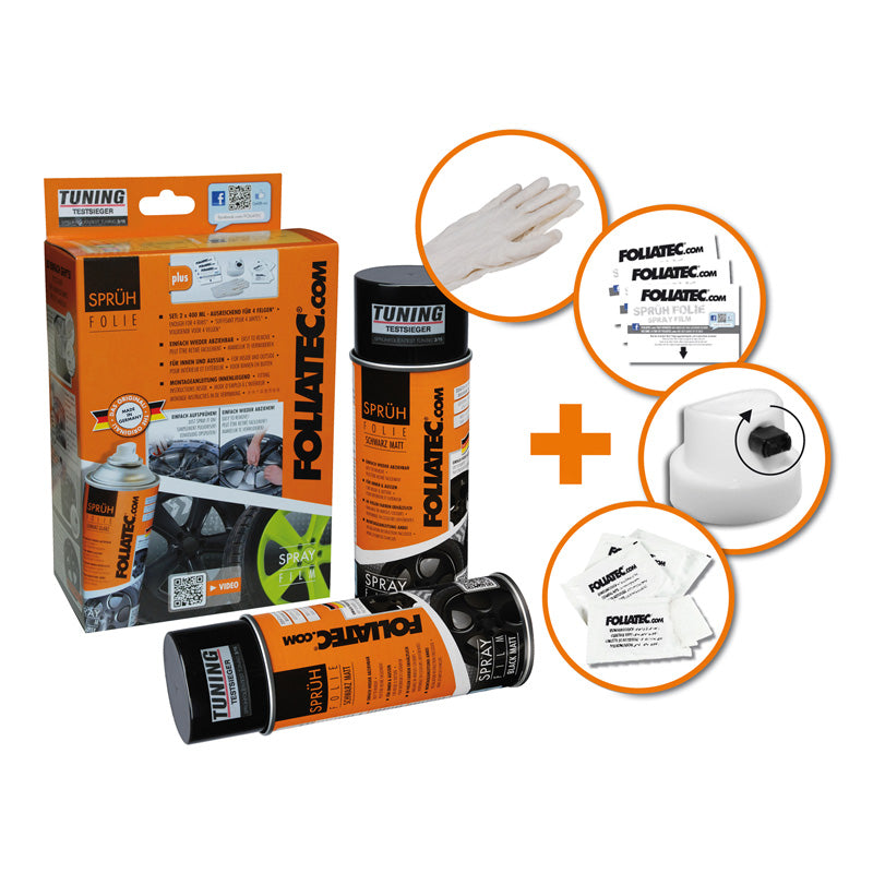 Foliatec Spray Film (Dip) Set - musta kiiltävä 2x400ml