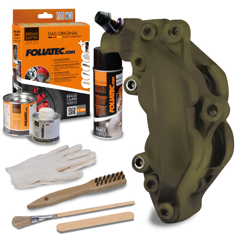 Foliatec, jarrusatuloiden maali - Combat green matta - 3 Components