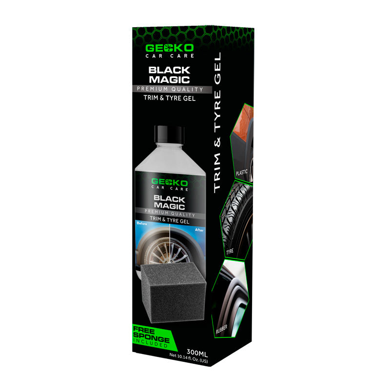 Gecko, Black Magic däck- och trimgel med svamp, 300ml