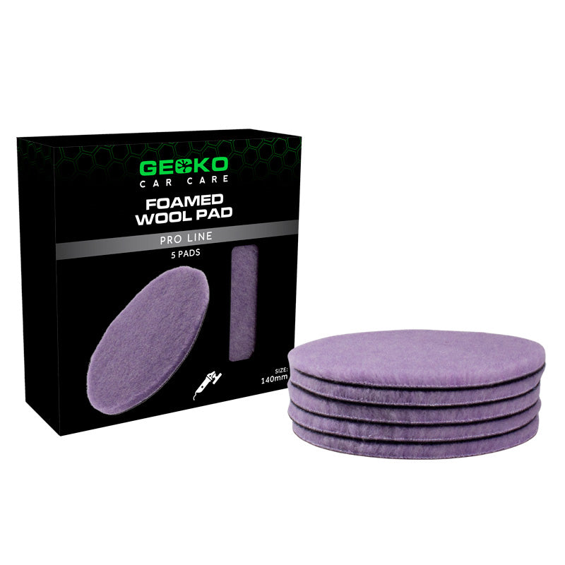 Gecko, Foamed Wool Pads, 140mm, 5-pakkaus, tehokas kiillotus koville pinnoille