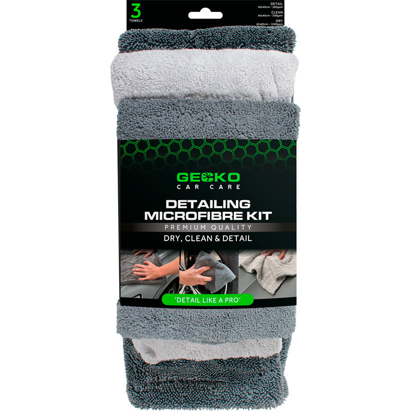 Gecko, Detailing Microfiber Kit, 3-osainen setti