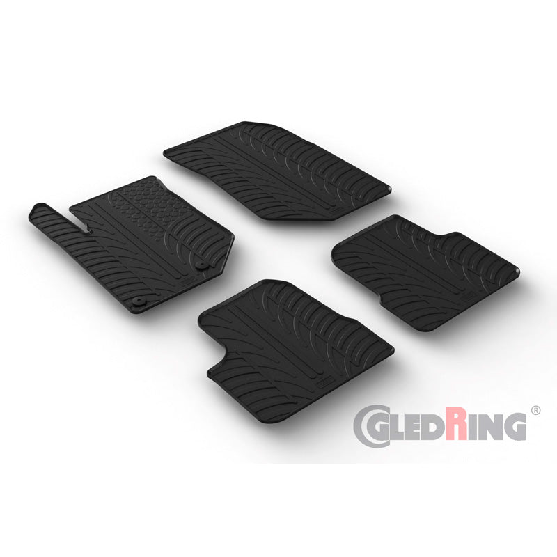 Gledring, kumimattosarja, sopii Peugeot 208 II 2019- / 2008 II 2020- & Opel Corsa F 2019- / Mokka 2020- ei sähköinen (T-profiili, 4-osainen + klipsit)