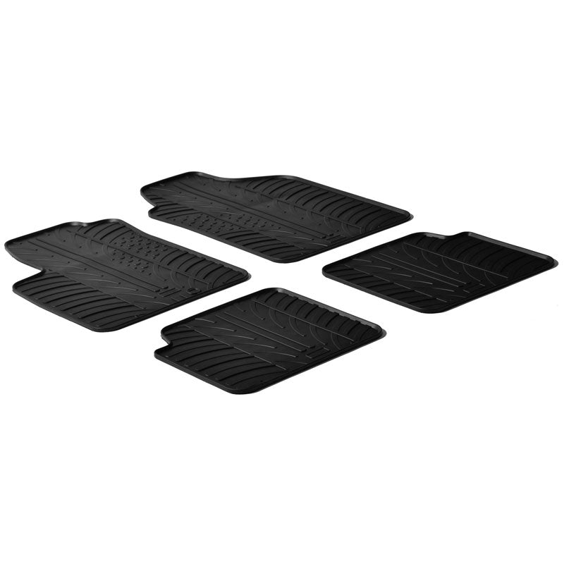 Gledring, Gummimattor, passar Fiat 500 2007-2012 (T-profil 4 delar)