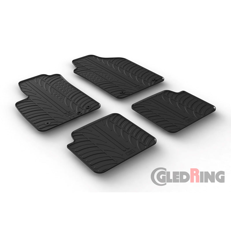 Gledring, kumimatot, sopii Fiat 500 2013-2019 & 2019- (T-profiili 4-osainen)
