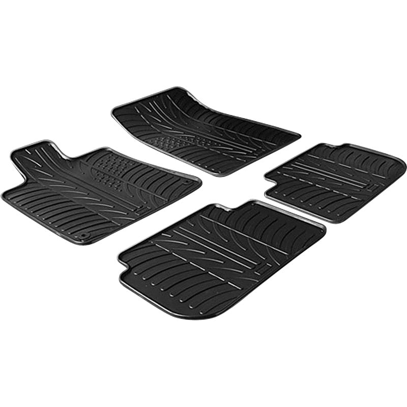 Gledring, kumimatot, sopii Peugeot 407 2004- (T-profiili, 4-osainen + kiinnikkeet)
