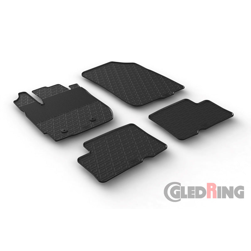 Gledring, kumimatot, sopii Dacia Duster 2015-2018 (G-profiili 4 osaa + klipsit)