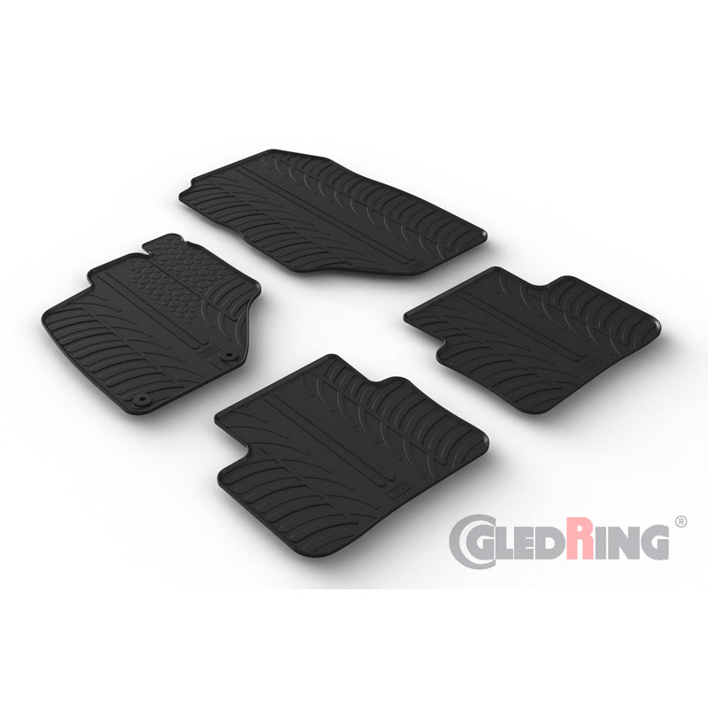 Gledring, Gummimattor, Passar till Peugeot 5008 III Hybrid (2024-), 4 delar med monteringsclips