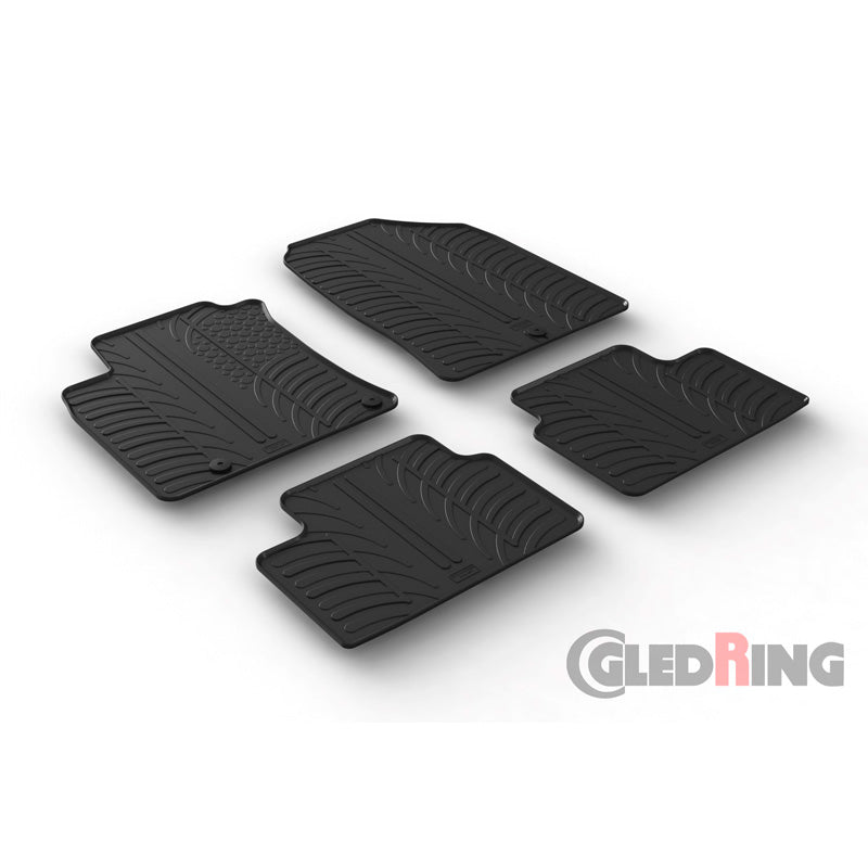 Gledring, kumimatot, sopii Hyundai i30 2/2017- (T-profiili 4 osaa + klipsit)