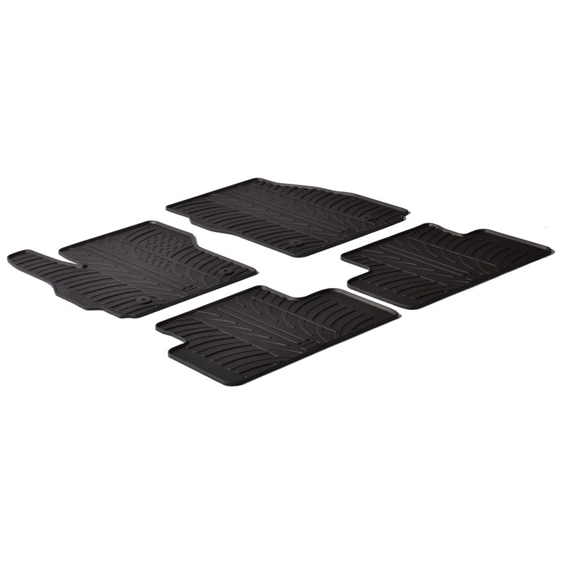 Gledring, Gummimattor, passar Mazda 5 2010- (T-profil 4 delar + clips)