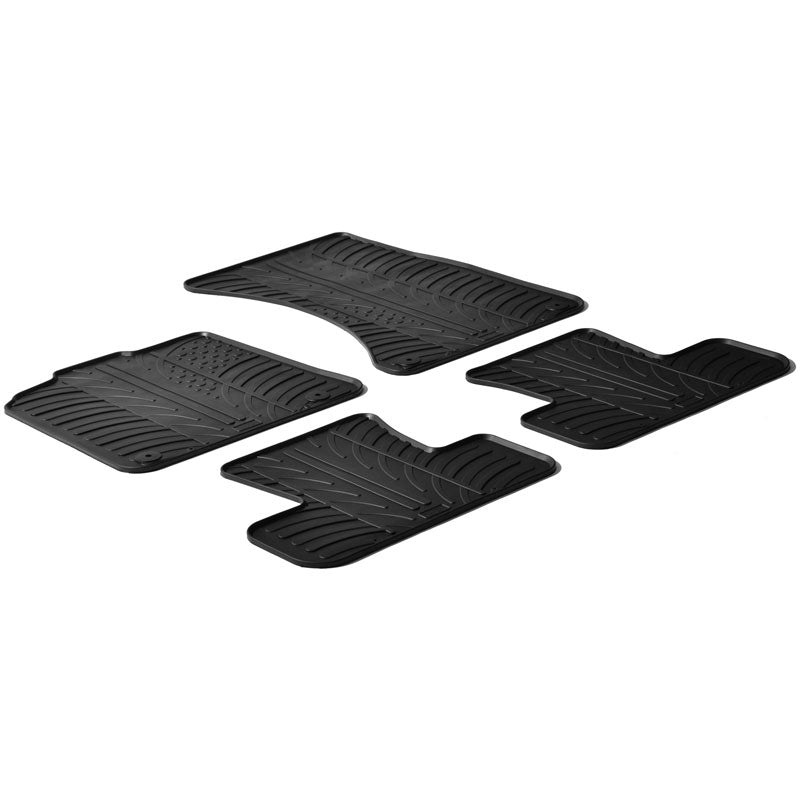 Gledring, kumimatot, sopii Audi Q5 2008-2016 (T-profiili 4-osainen + klipsit)