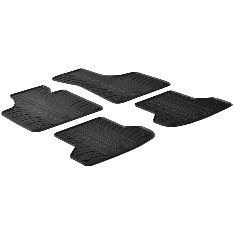 Gledring, kumimatot, sopii Audi A3 (8P) 2003-2012 (T-profiili 4 osaa + klipsit)