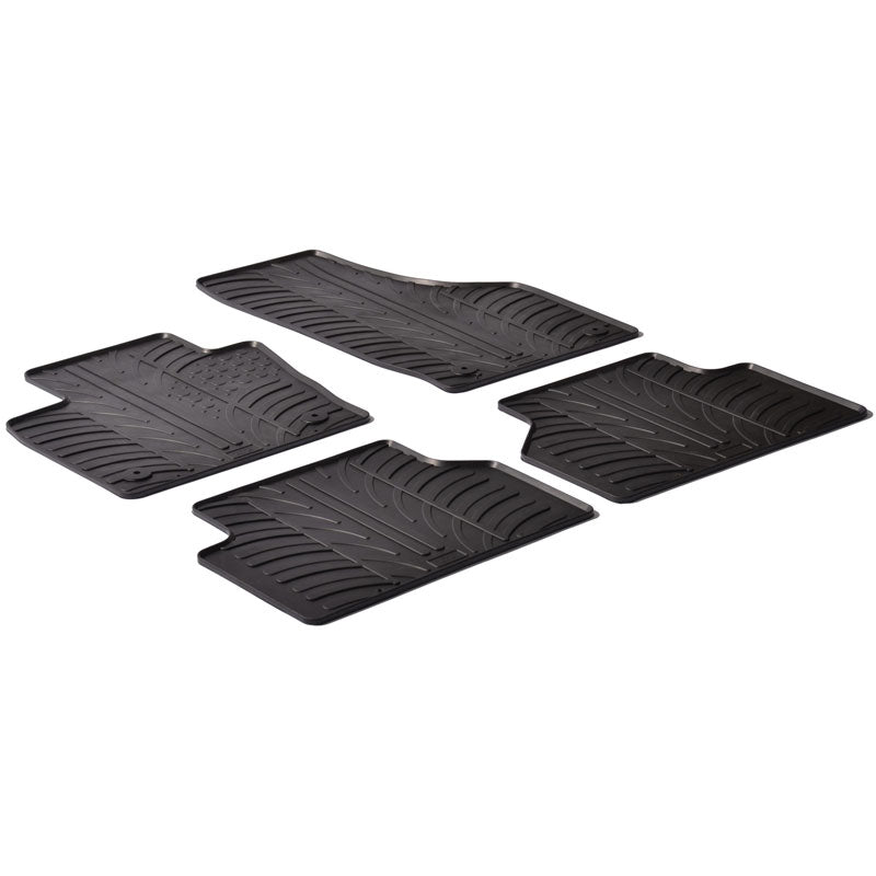Gledring, kumimatot, sopii Audi Q3 2011-2018 (T-profiili 4 osaa + klipsit)