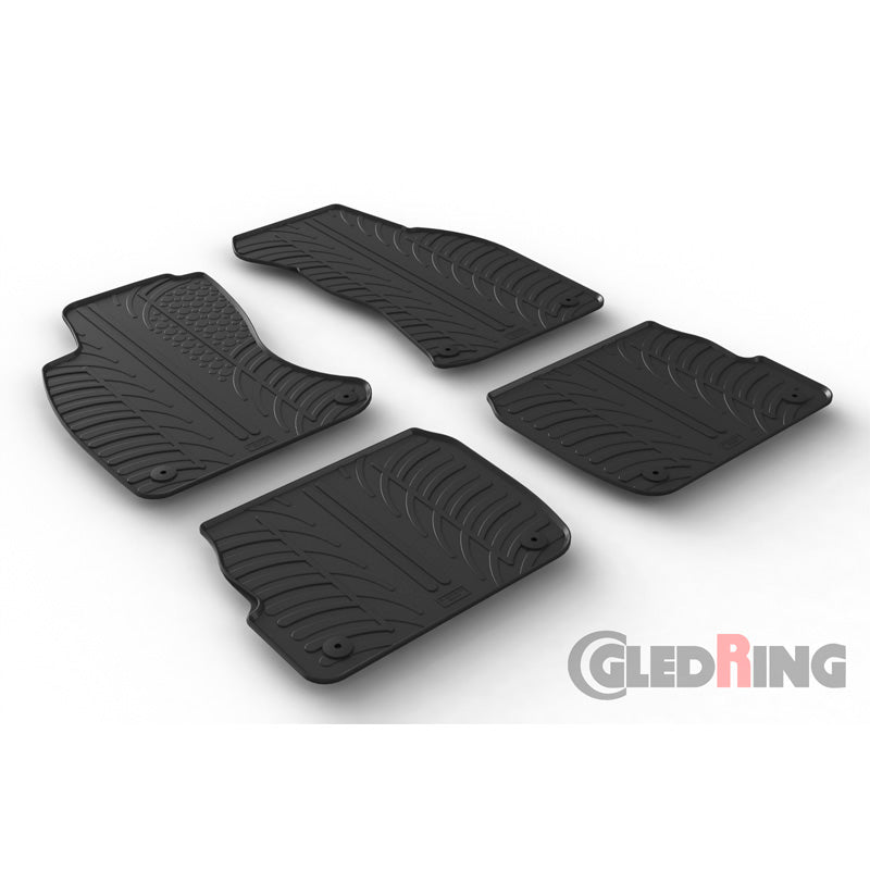 Gledring, kumimatot, sopii Audi A6 1997-2004 (T-profiili 4 osaa + klipsit)