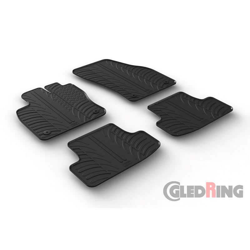 Gledring, kumimatot, sopii Audi Q2 11/2016- (T-profiili 4 osaa + klipsit)