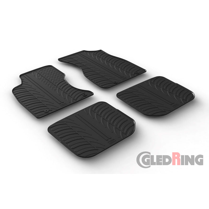Gledring, kumimatot, sopii Audi A4 1996-2000 (T-profiili 4-osainen + klipsit)