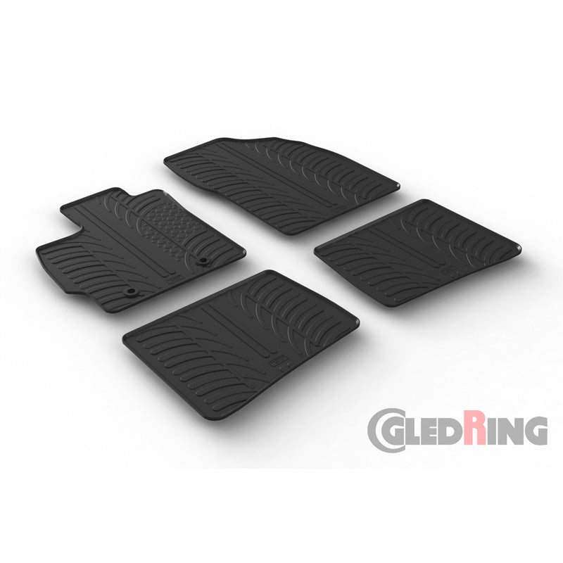 Gledring, kumimatot, sopii Toyota Prius III 2009-2012 (T-profiili 4 osaa + klipsit)