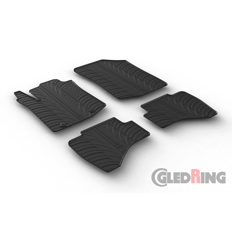 Gledring, kumimatot, sopii Toyota Aygo 2014-2022 (T-profiili 4 osaa + klipsit)