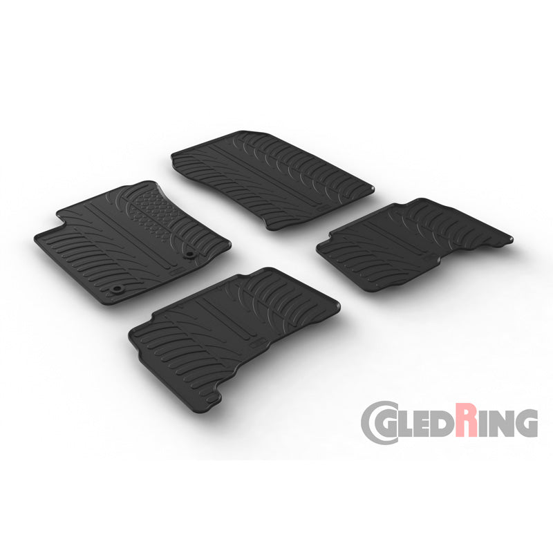 Gledring, kumimatot, sopii Toyota Landcruiser automaatti 2013- (T-profiili 4 osaa + klipsit)