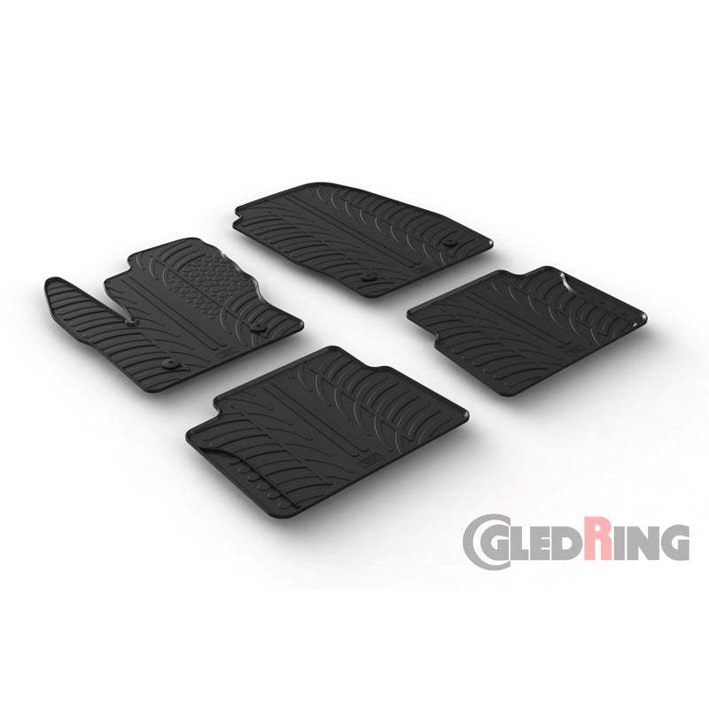 Gledring, kumimatot, sopii Ford Transit Connect Kombi Furgon (L1/L2) 2014-2022 (T-profiili, 4-osainen + klipsit)