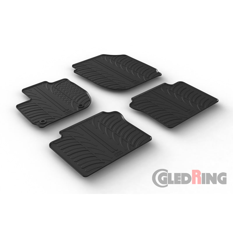 Gledring, kumimatot, sopii Honda HR-V (RU) 2015-2021 (T-profiili 4-osainen + klipsit)