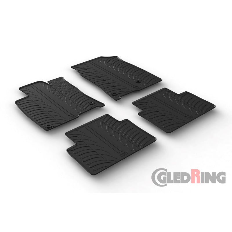 Gledring, kumimatot, sopii Honda Civic Sedan/Hatchback 2017-2021 (T-profiili 4-osainen + klipsit)
